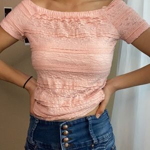 Cute Pink off the shoulder Top